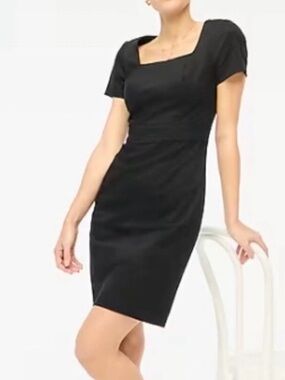 J Crew Classic Square Neck Sheath Midi Dress